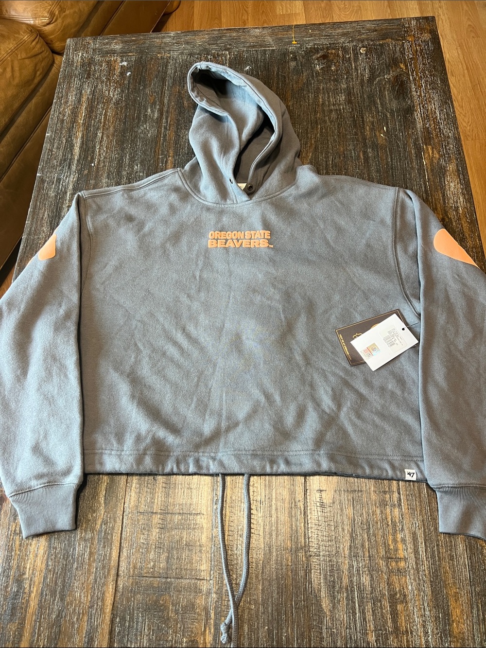 New Women’s Gray Hooded Sweatshirt Oversized - Oregon State Beavers